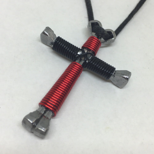 Thin Red and Black Cross