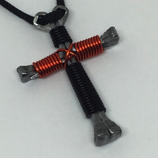 Bold two color Nail Necklace