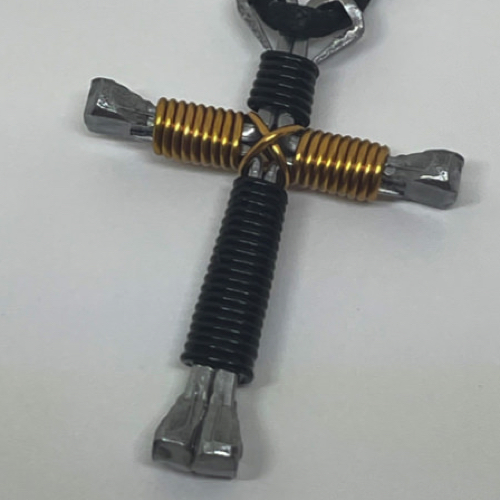 Double color cross keychain