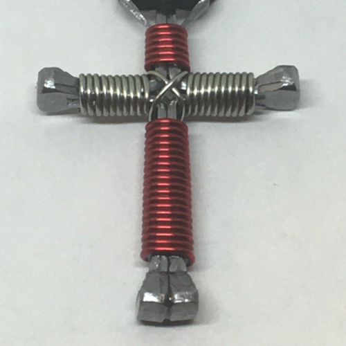 cross anklet with two colors