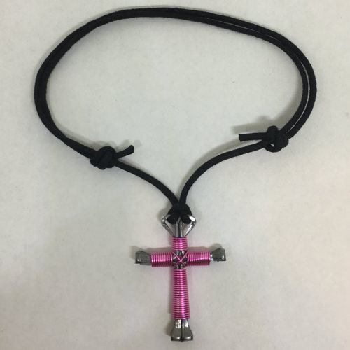 Pink cross anklet