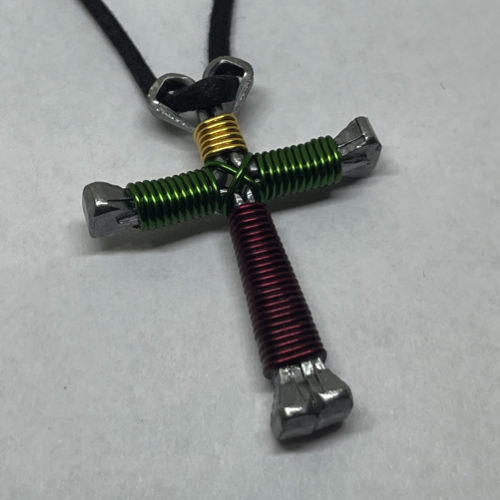 two color horseshoe nail crosses