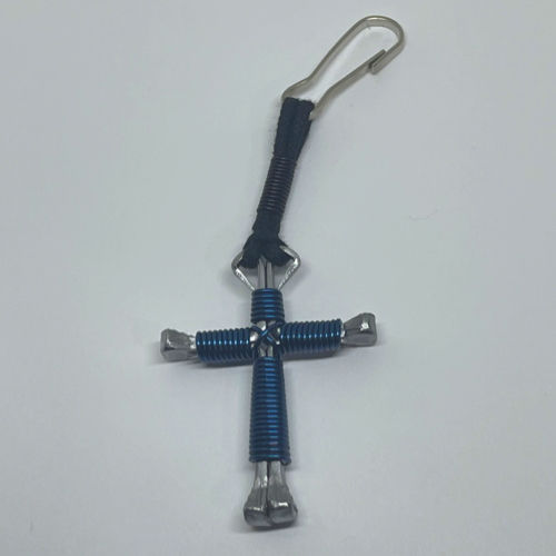 horseshoe nail cross zipper pull